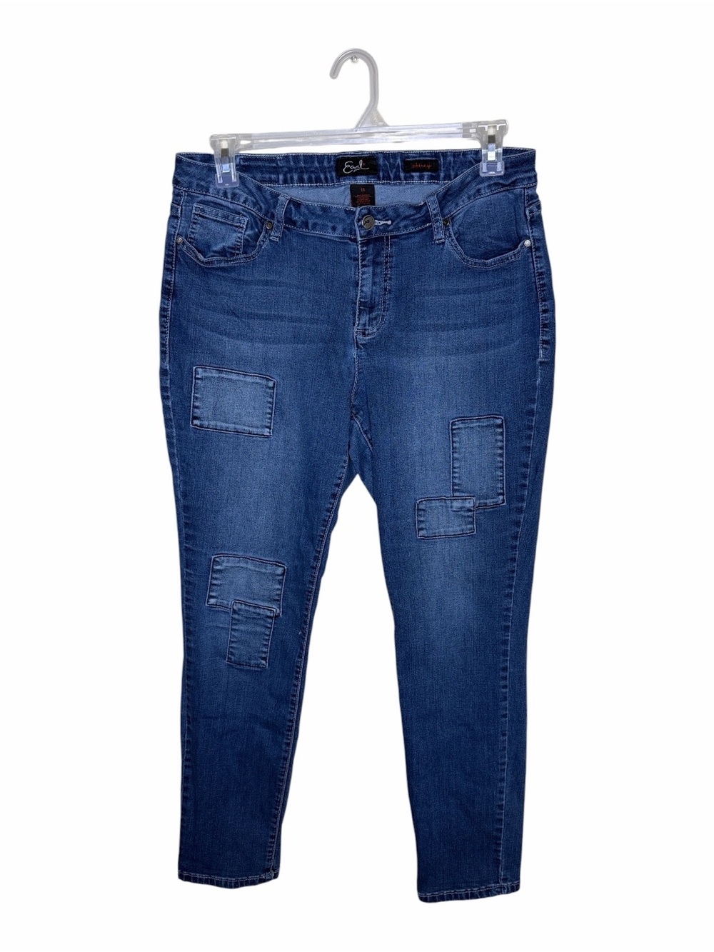 Earl Jeans Skinny Mid-Blue Patchwork Women’s Jeans